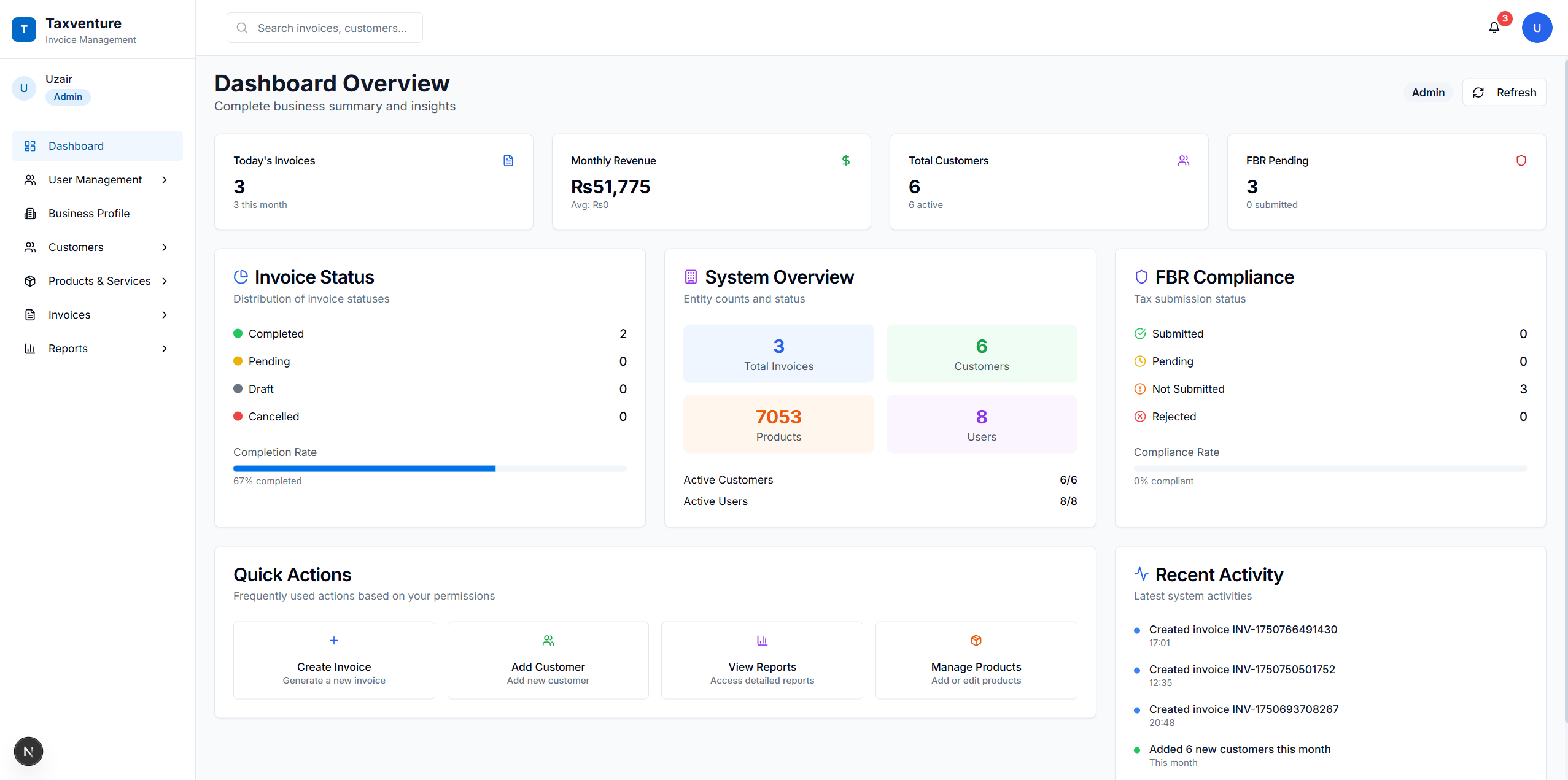 Taxventure Digital Invoice Management Platform